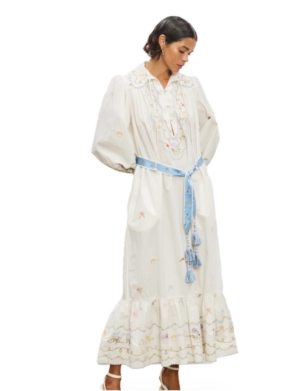 Alémais Giulia Embroidered Midi Dress